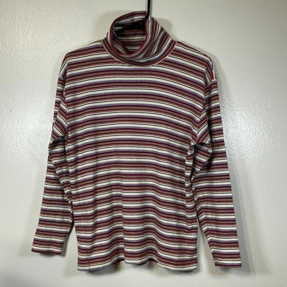 Talbots Women's Striped Turtleneck Sweater Size M‎ Retro Indie Cozy